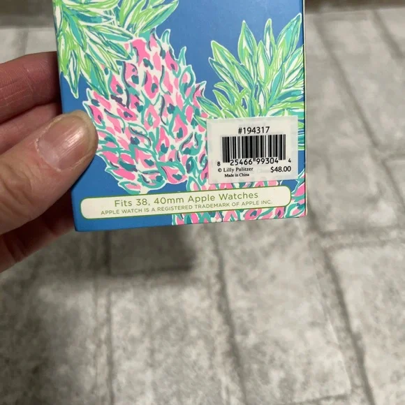 Lilly Pulitzer Watch Band Swizzle Out Pineapple Blue Pink 38mm 40mm Apple Watch
